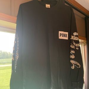 PINK Victoria's Secret Black Long Sleeve Tee
